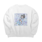 ラムネッッ！の水色幼稚ボブ Big Crew Neck Sweatshirt