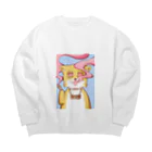 木天蓼のマタタビ猫・モクちゃん Big Crew Neck Sweatshirt