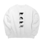 Woooメロストアの縦に並ぶウシ（ロゴ文字なし） Big Crew Neck Sweatshirt