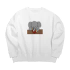 ＋Whimsyのお雑煮だぞう Big Crew Neck Sweatshirt