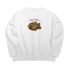 イラスト MONYAAT の養殖たいやきA Big Crew Neck Sweatshirt