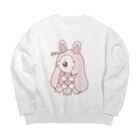 かわいいもののおみせ　いそぎんちゃくのぴえんうさ耳アマビエ　文字あり Big Crew Neck Sweatshirt