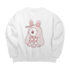 かわいいもののおみせ　いそぎんちゃくのぴえんうさ耳アマビエ　文字あり Big Crew Neck Sweatshirt