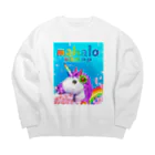 kmmmp 銀河のマリアージュのLOVE❤️ＲＯＳＥ🦄ユニコーン 🌈2022   mahalo ろここ🍀 Big Crew Neck Sweatshirt