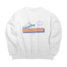 🌈キクチンのおみせやさん🌈のカッコイイぎょーざわくん（ホワイト） Big Crew Neck Sweatshirt