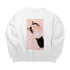 meowのハチワレ Big Crew Neck Sweatshirt