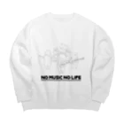 tieのねこバンド白 Big Crew Neck Sweatshirt