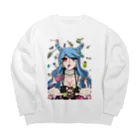 夜想明【LINEスタンプ・BOOTH販売中】のアクシスベストディアボロス Big Crew Neck Sweatshirt