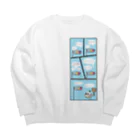 ゆびくまもっちの進むために休むんだよ Big Crew Neck Sweatshirt