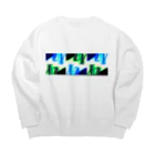 MUGURa-屋のジグジグザグザグ Big Crew Neck Sweatshirt