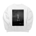 tsukaoのエッフェル塔B&W Big Crew Neck Sweatshirt