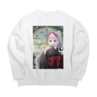 もかふしぎ🐰の蛇と白髪の女の子 Big Crew Neck Sweatshirt