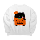 くろねこClochetteのかぼちゃくろねこ Big Crew Neck Sweatshirt