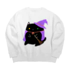 くろねこClochetteの魔女くろねこ Big Crew Neck Sweatshirt