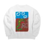 むーショップのべびとぞうのお天気散歩 Big Crew Neck Sweatshirt