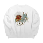 Amiの三毛猫の獅子舞遊び Big Crew Neck Sweatshirt