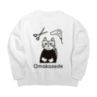 mapechiのトラネコしまお、床屋へ Big Crew Neck Sweatshirt