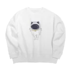 amemugi（あめむぎ）の宇宙ねこ。 Big Crew Neck Sweatshirt