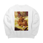 うたたねむ子のくまとジェンガ Big Crew Neck Sweatshirt