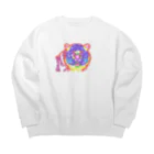 yumaruartのネオンたいがー！ Big Crew Neck Sweatshirt