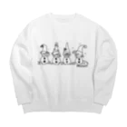 PHANT-ﾌｧﾝﾄ-の雪だるま/黒 Big Crew Neck Sweatshirt