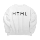 HTMLタグショップのHTML（黒文字） ビッグシルエットスウェット