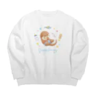 カワウソとフルーツのBaby Otters Big Crew Neck Sweatshirt