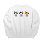 Pのねこ三兄弟 Big Crew Neck Sweatshirt