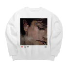 エビチリのタバコのオンナ Big Crew Neck Sweatshirt