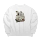 ふてくされうさぎ善のふてくされうさぎの善 Big Crew Neck Sweatshirt