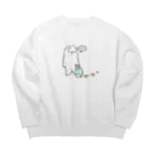 とろものお買い物ねこさん Big Crew Neck Sweatshirt