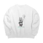 hani.のグレーうさぎちゃん Big Crew Neck Sweatshirt