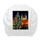 GALLERY misutawoのプラハ 夜のクリスマスツリーとティーン教会 Big Crew Neck Sweatshirt