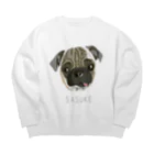 みきぞーん｜保護猫 ミッキー画伯と肉球とおともだちのsasuke Big Crew Neck Sweatshirt