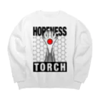 おてて屋さんのHopeness torch (CAUTION) Big Crew Neck Sweatshirt