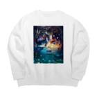 【ホラー専門店】ジルショップの(サイズをリメイク)海中フェイスアート Big Crew Neck Sweatshirt