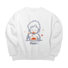 ともけーの白だけどパスタOKなビッグシルエットスウェット Big Crew Neck Sweatshirt