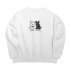 Kizplanning 「Sylph&Devil's」のしろいぬルッチー＋くろいぬリア Big Crew Neck Sweatshirt