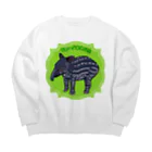 LalaHangeulのマレーバクの子供 Big Crew Neck Sweatshirt