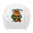 イラスト MONYAAT のバーガー Big Crew Neck Sweatshirt