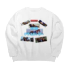 ポニーテールの名馬シリーズ2 グラス Big Crew Neck Sweatshirt