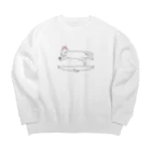 白猫こっちゃんのお店ののびのび白ねこ Big Crew Neck Sweatshirt