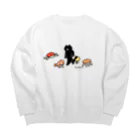 SUIMINグッズのお店の歩きだした寿司 Big Crew Neck Sweatshirt