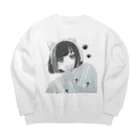 つきまるのゲーム少女 Big Crew Neck Sweatshirt