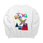 西尾の形コラージュ Big Crew Neck Sweatshirt