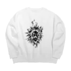 chicodeza by suzuriの燃えるライオン Big Crew Neck Sweatshirt