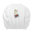 ＋Whimsyの魚市場ねこ Big Crew Neck Sweatshirt