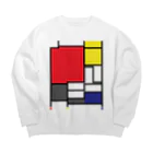 よシまるシンのモンドリアミダ Big Crew Neck Sweatshirt