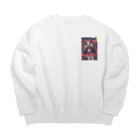 KumaKumaのkumakuma  鬼っ娘(おにっこ) Big Crew Neck Sweatshirt