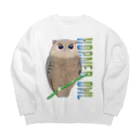 LalaHangeulのHORNED OWL (ミミズク) Big Crew Neck Sweatshirt